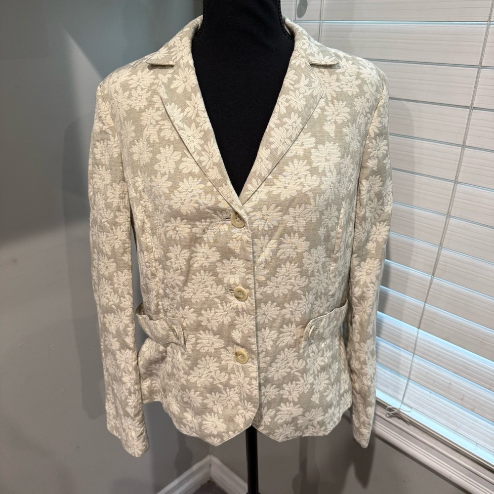 Sigrid Olsen Floral Cream Women's Blazer